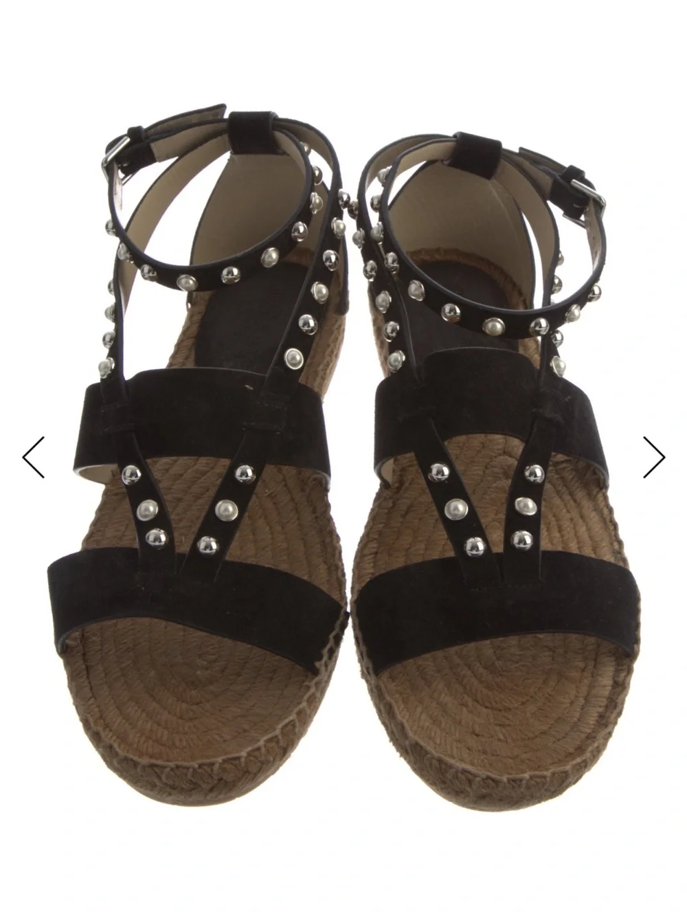 Jimmy Choo Black Studded Espadrille-Style Sandal